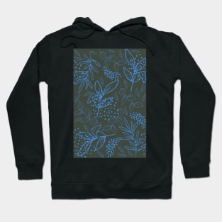 Light Blue leaves pattern Hoodie